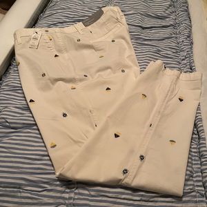 Talbots White Sailboat Denim Jeans 14W NWT